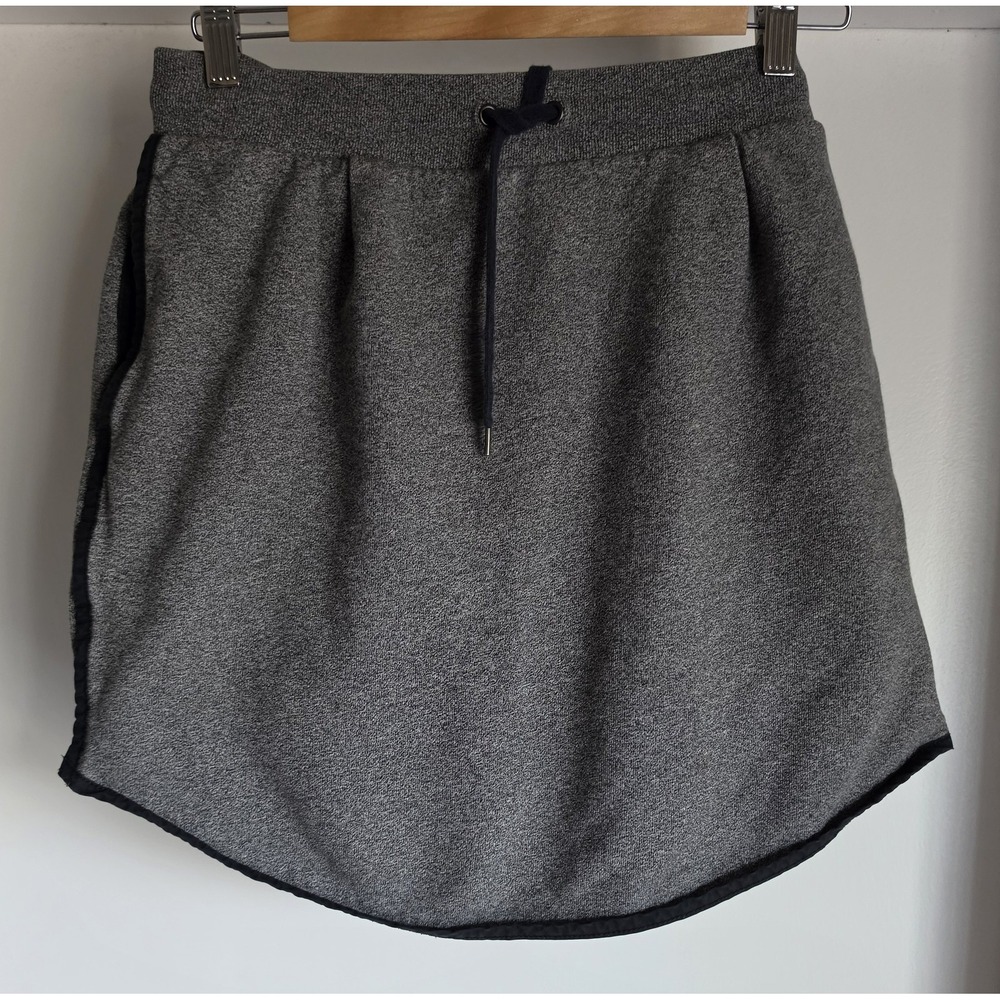 Madewell Mini Skirt Size S Gray Cotton Casual Solid Athleisure Skater Wrap
